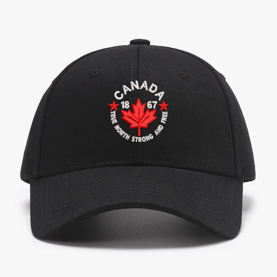 Baseball Cap Structured - หมวกเบสบอลปักลายแคนาดา ทรู นอร์ธ สตรอง แอนด์ ฟรี