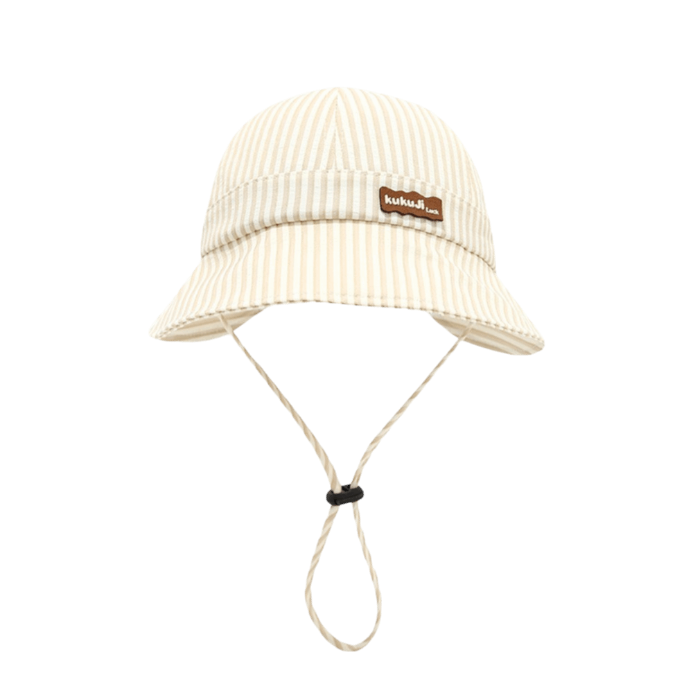 Bucket Hat Cotton - หมวกบักเก็ตเด็กแบบใหม่ลายทาง ปรับขนาดได้ ระบายอากาศดี หมวกกันแดดเด็ก ผ้าฝ้าย ปีกกว้าง