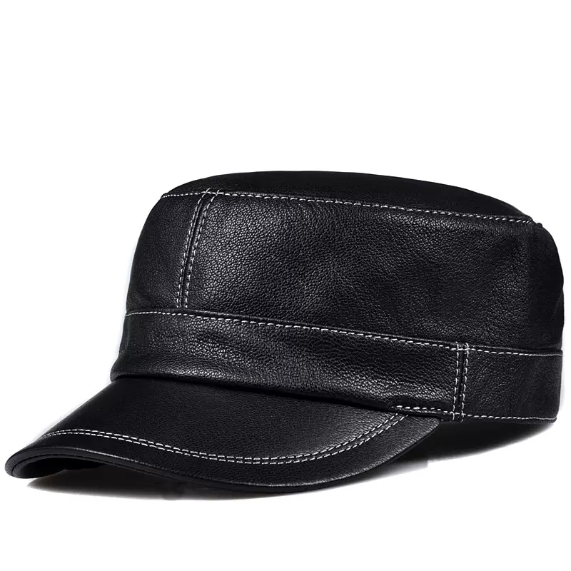 Baseball Cap Structured - หมวกทรงแบนหนังแกะทันสมัยสำหรับผู้ชาย MODE Korea ซิงเกิ้ลสีขาวมีลิ้นแบบลำลองสำหรับผู้ชายหมวก trucker