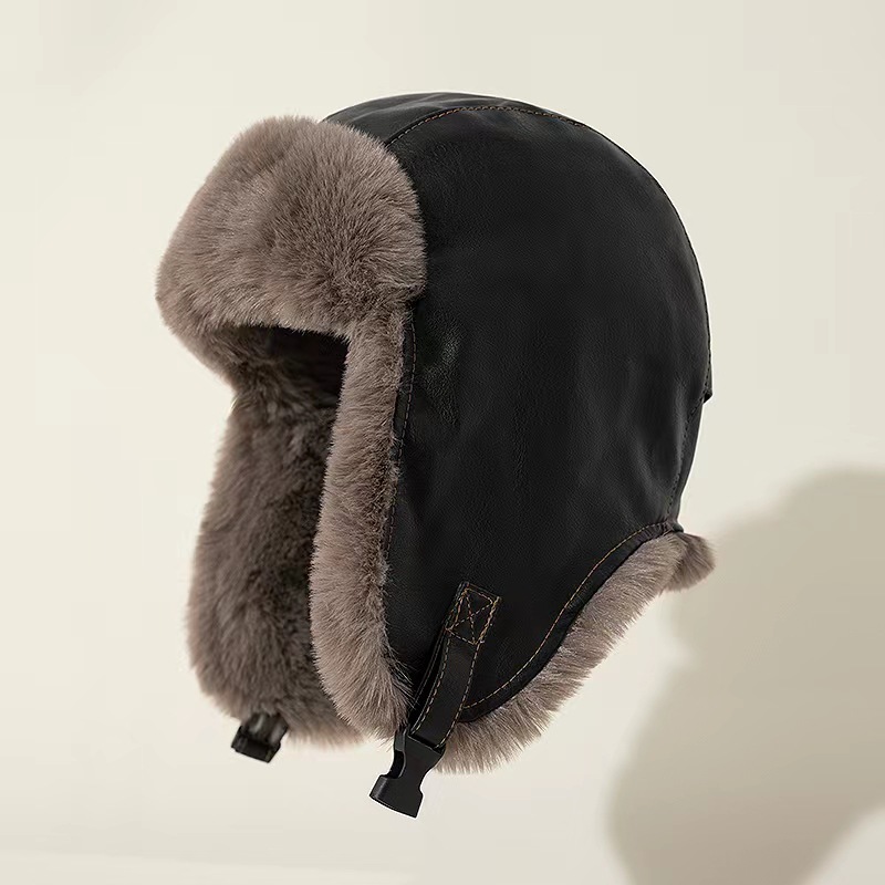 หมวกหนังผู้ชายสไตล์เรโทรสำหรับ - Trapper Hat Ear Flap บทวิจารณ์และราคา