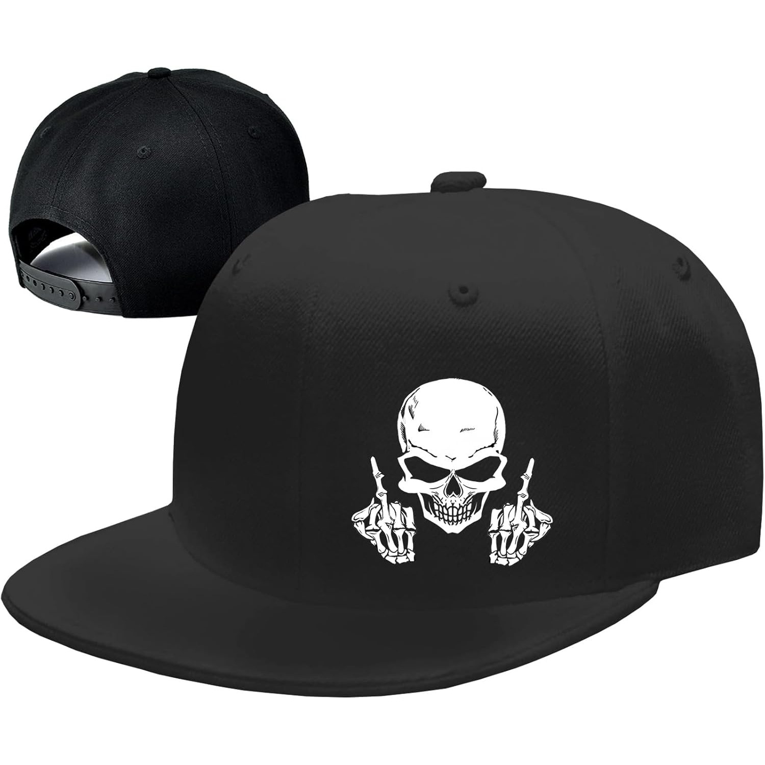หมวกแก๊ปทรงสแนปแบ็คลายหัวกะโหล - Snapback Hat Flat บทวิจารณ์และราคา